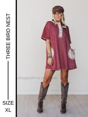 MSRP: $78✨ The Nest by Three Bird Nest Jodi Tunic Dress XL Oversized Boho Mini ✨